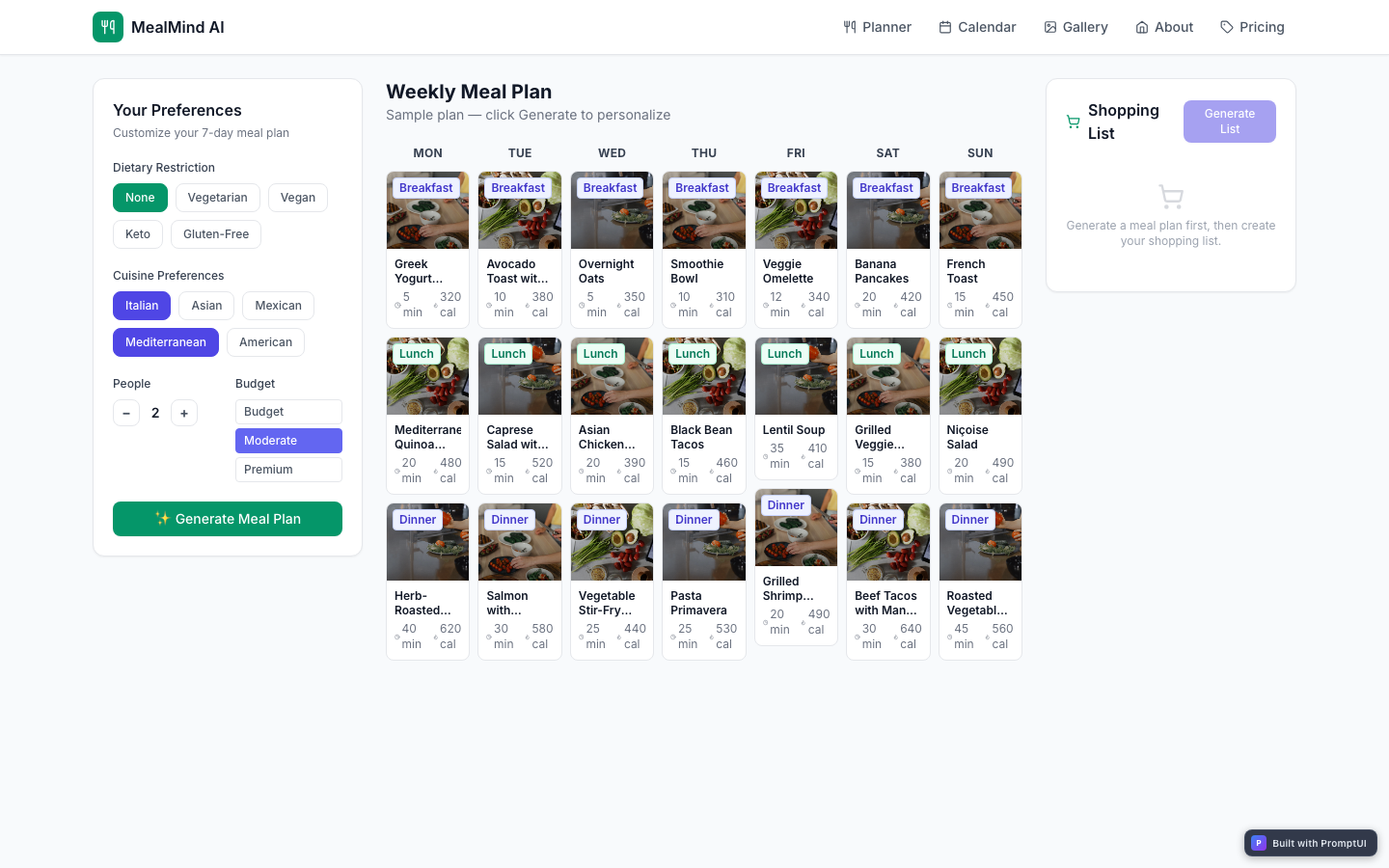 ai-meal-planner preview