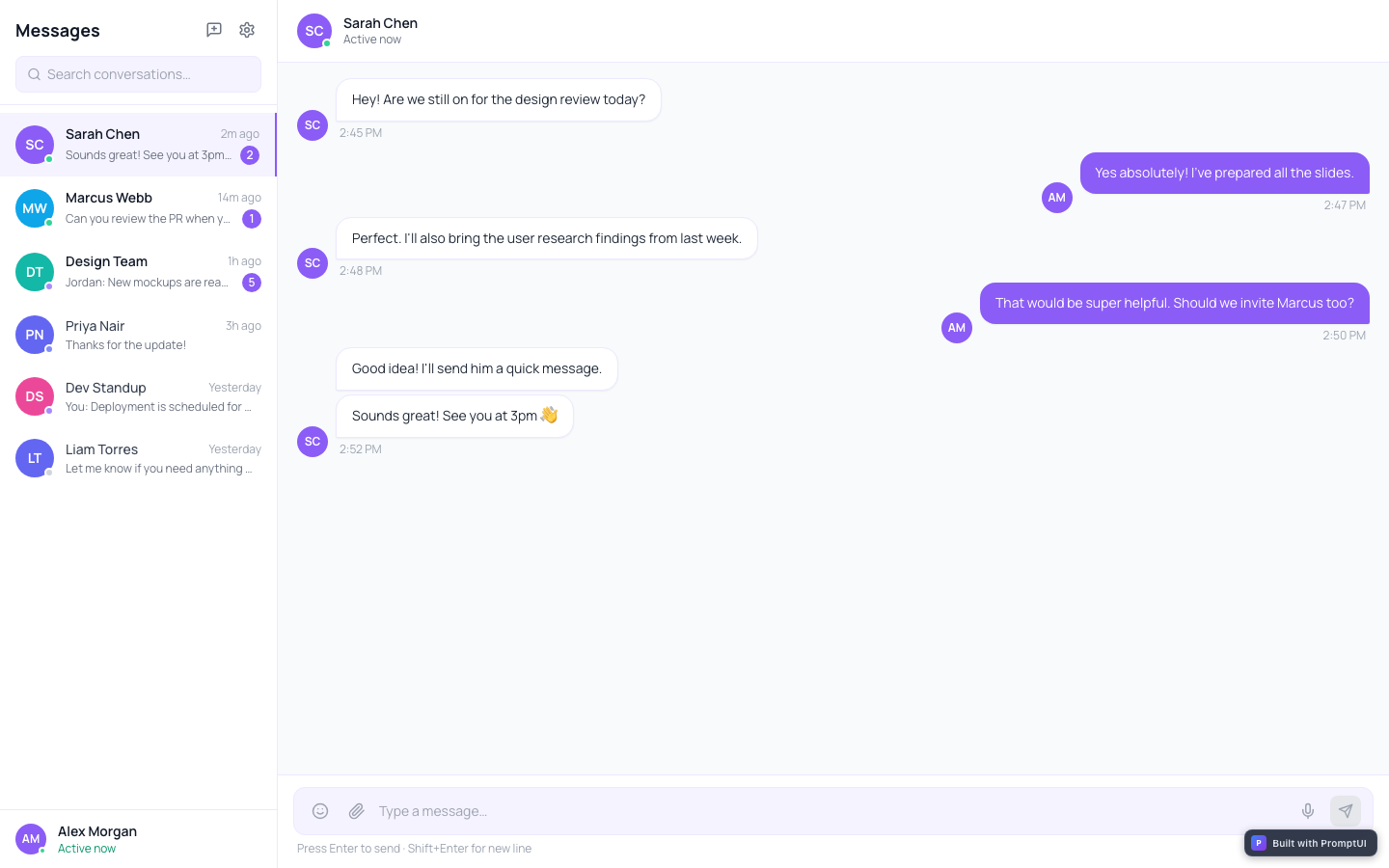 chat-app preview