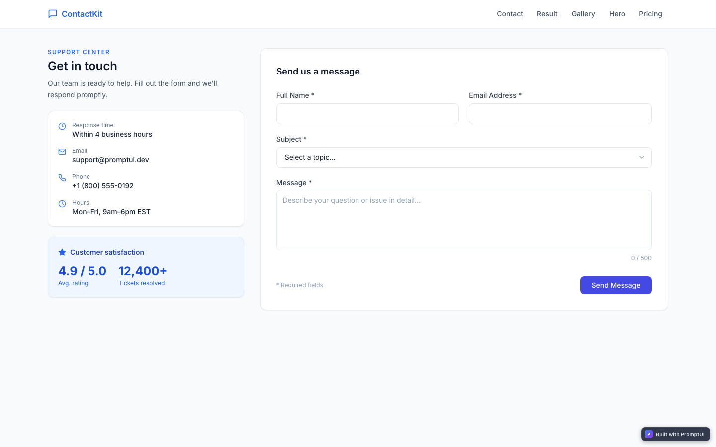 contact-form preview