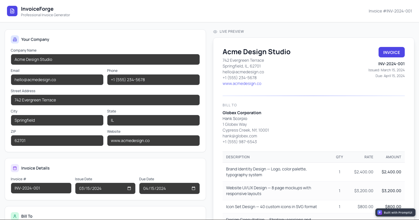 invoice-generator preview