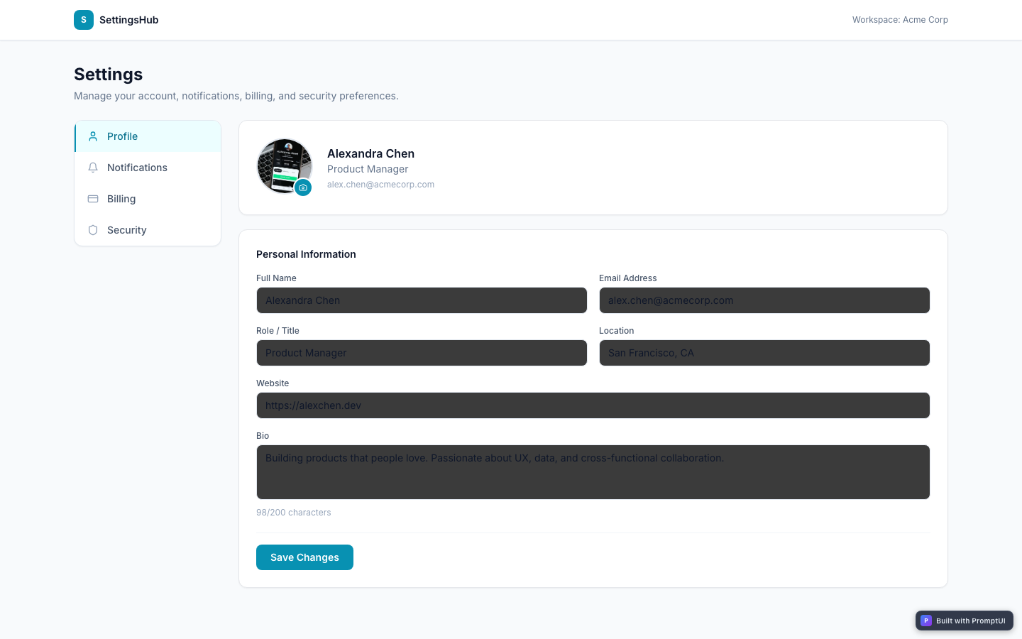 settings-page preview